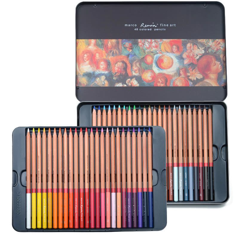MARCO/马可雷诺阿3100-48TN彩色铅笔 48色铁盒涂色笔图片