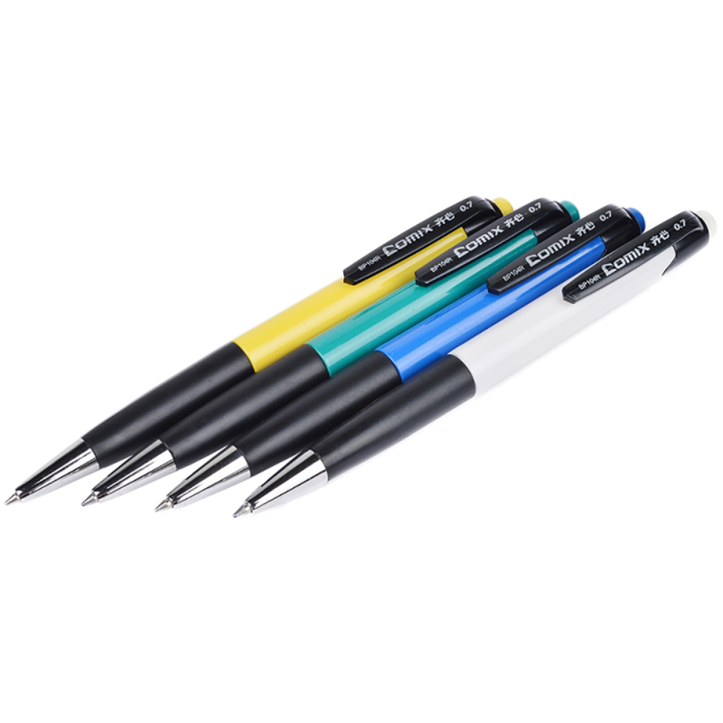 齐心(comix)BP104R圆珠笔24支/盒 蓝色0.7mm 按动式圆珠笔 细笔 原子笔办公用品书写工具