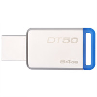 苏宁自营金士顿(Kingston)USB3.1 64GB 金属U盘 DT50 蓝色