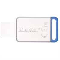 苏宁自营金士顿(Kingston)USB3.1 64GB 金属U盘 DT50 蓝色