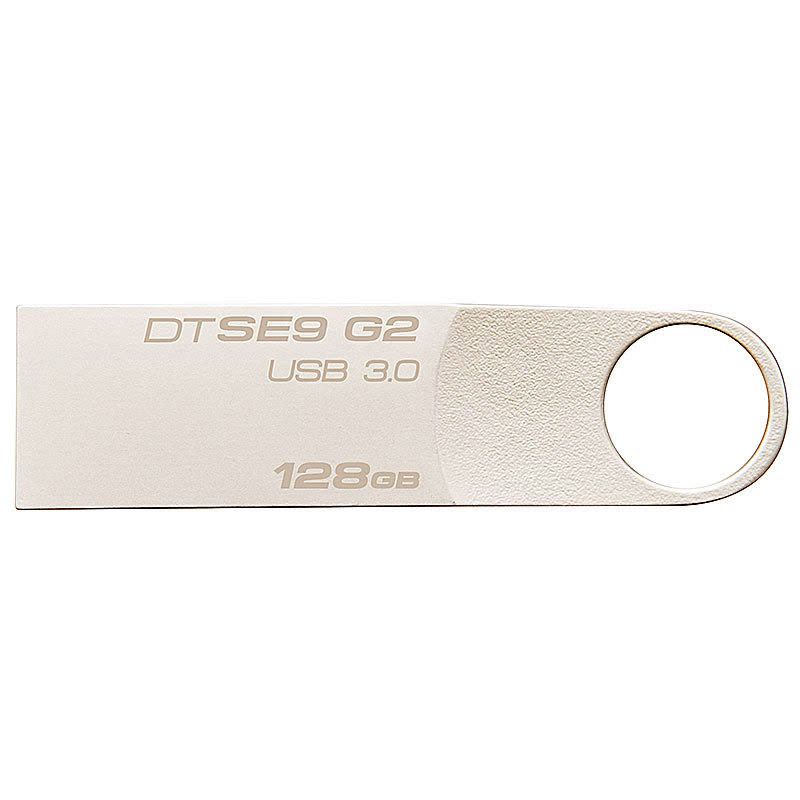 苏宁自营金士顿(Kingston)128GB U盘 USB3.0 DTSE9G2 金属银色亮薄 读速100MB/s图片
