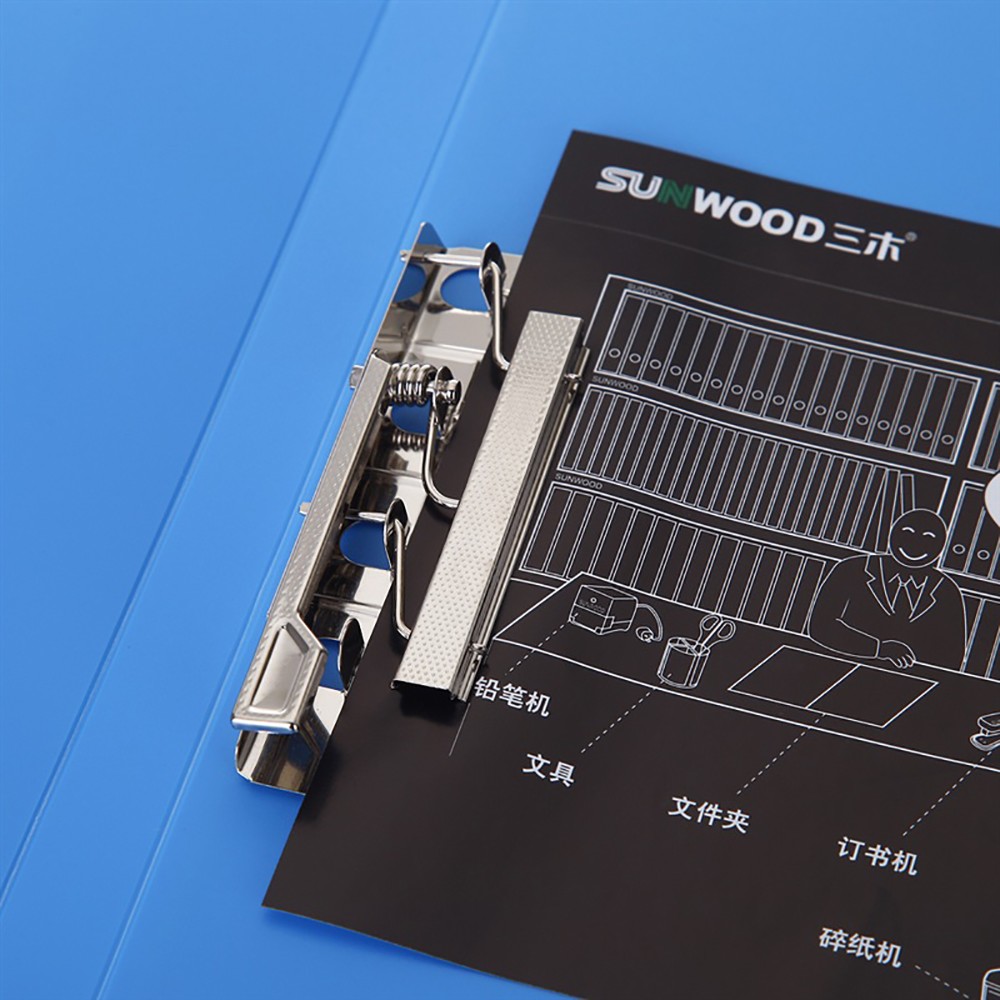 三木(SUNWOOD)LFE66W A4双强力夹6册装透明蓝 档案夹 双夹资料票据收纳册票据夹多功能文件夹办公用品轻便夹