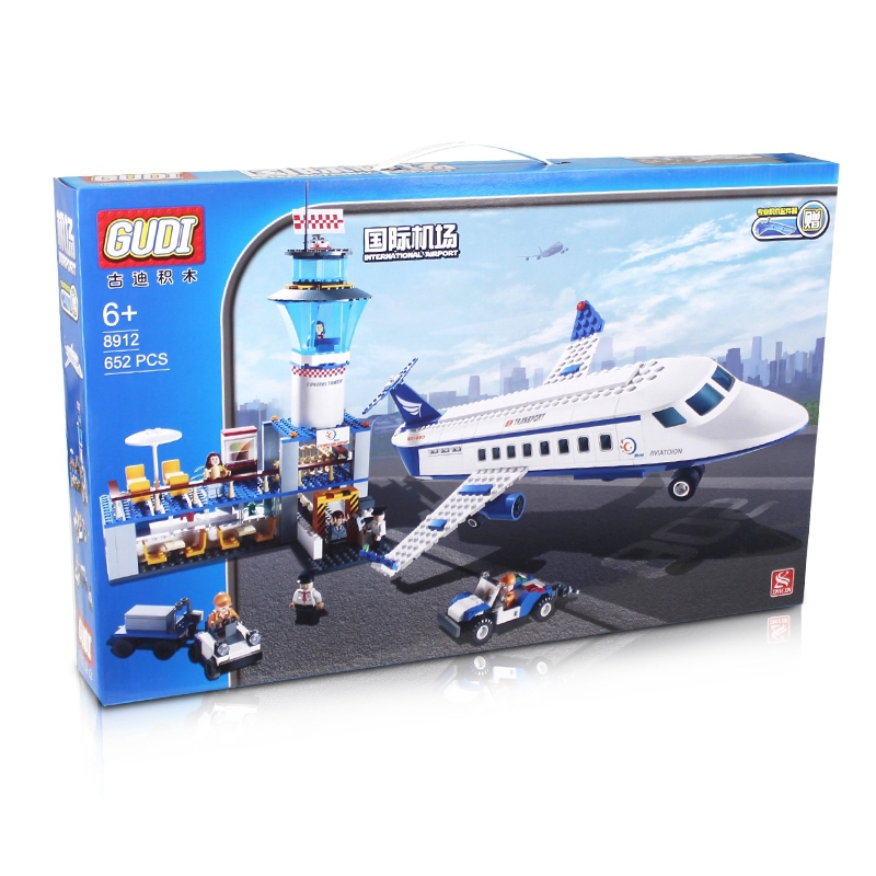 古迪(GUDI) 航空系列 国际机场652片 8912 小颗粒益智玩具积木 儿童玩具6-14岁