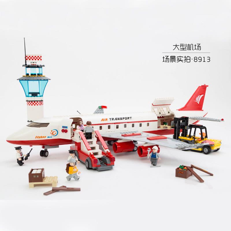 古迪(GUDI) 航空系列 私人飞机856片 8913 小颗粒大型客机模型积木 儿童玩具6-14岁图片