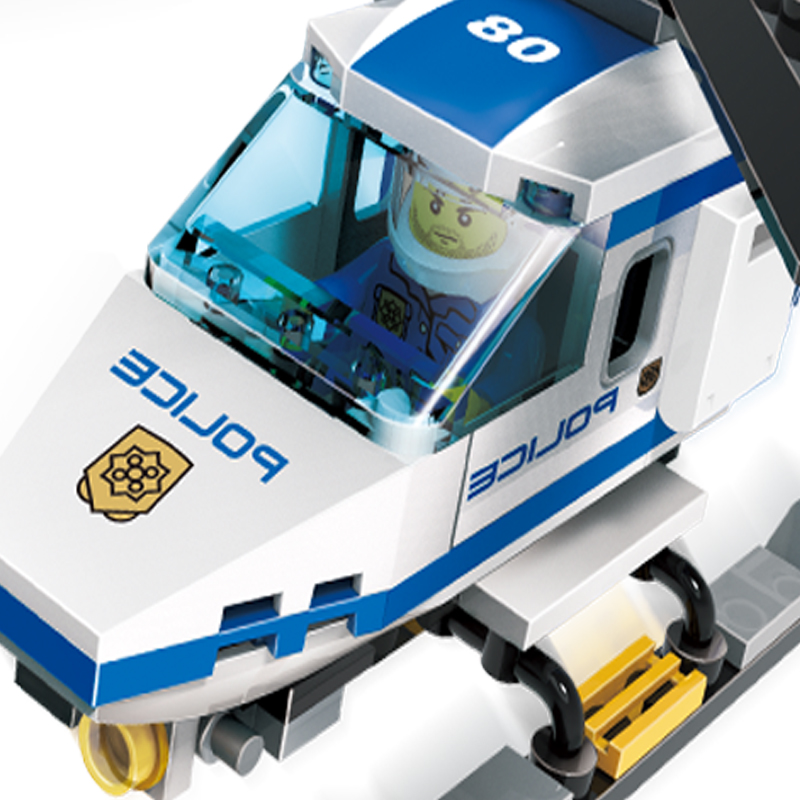 古迪(GUDI) 城市警察系列 9308警队直升机111片 小颗粒益智拼插积木 儿童玩具6-14岁