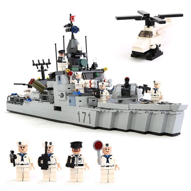 古迪(GUDI) 海军战队系列 8026威武导弹护卫舰693片 男孩积木拼插模型 儿童玩具6-14岁图片