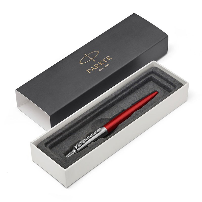 派克PARKER 签字笔 乔特肯辛顿红白夹凝胶水笔 中性笔 学生办公日常书写按动式原子笔0.55mm黑笔芯