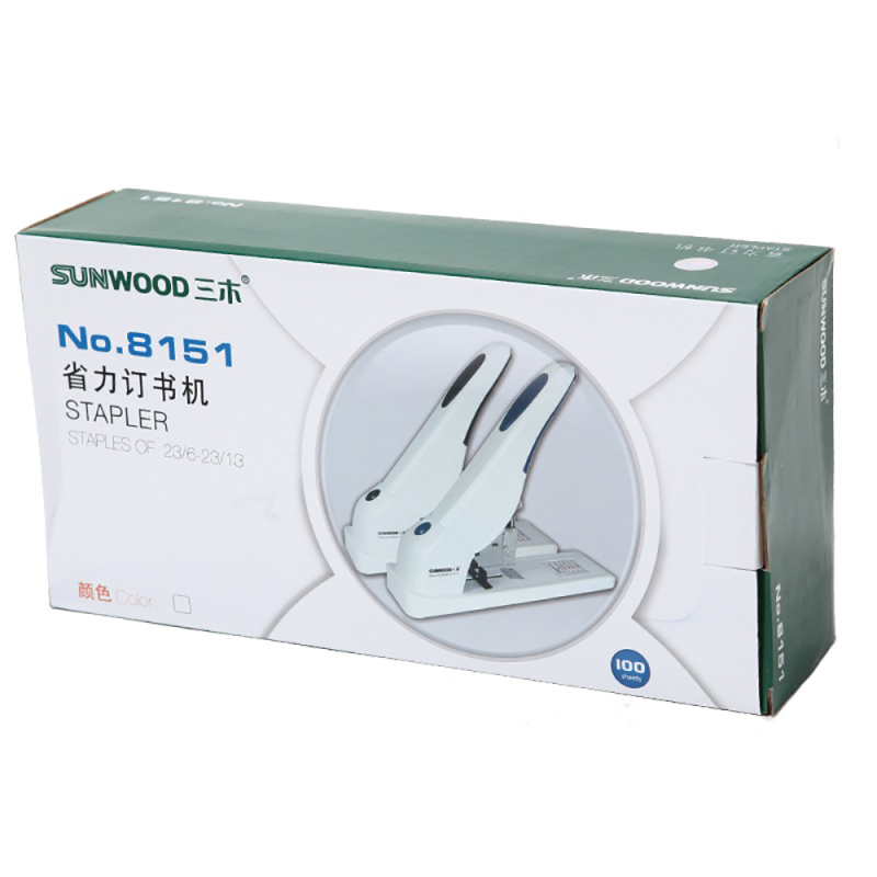 三木(SUNWOOD)8151 100页厚层省力型订书机 适用订书针23/6-23/13装订器 重型订书器颜色随机订书机