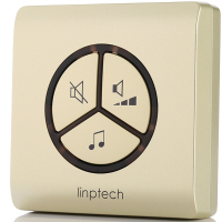 领普科技(Linptech)无线门铃家用 G1香槟金一拖二 自发电不用电池远距离别墅智能防水大音量一键静音