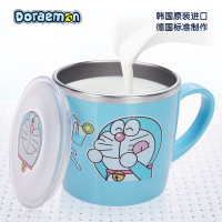 爱婴小铺韩国原装进口哆啦A梦不锈钢饮水杯（配盖）