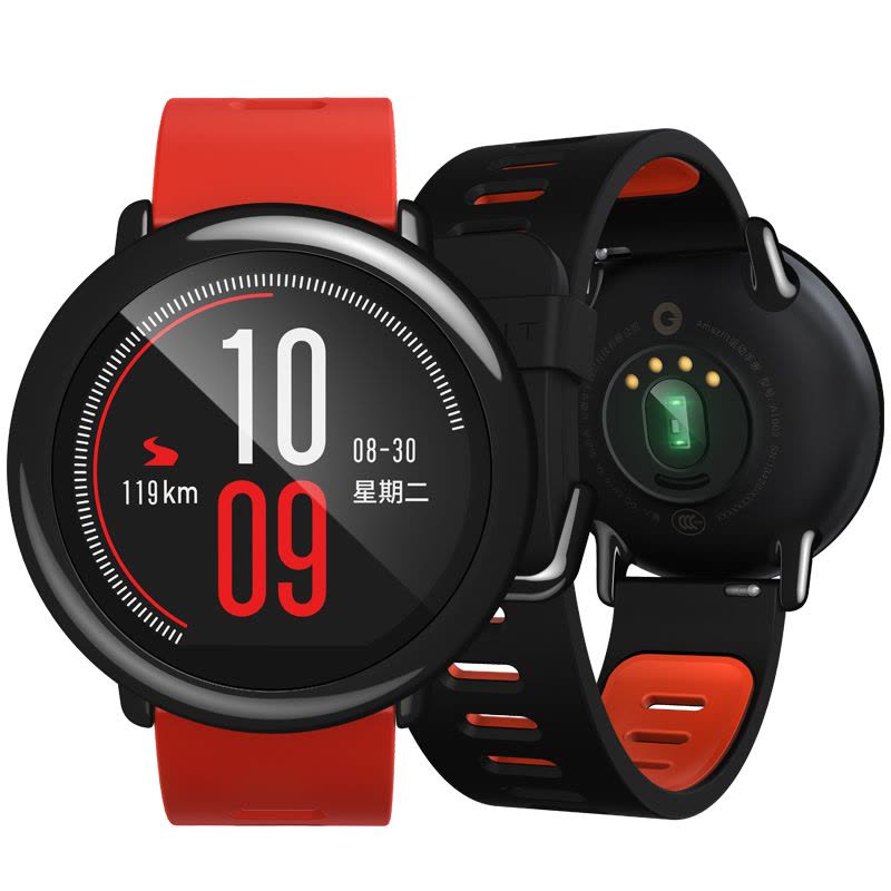 AMAZFIT 智能运动手表冠军版套装 华米科技小米生态链(红色手表+黑色腕带+蓝牙耳机) 陶瓷表圈 GPS实时轨迹图片