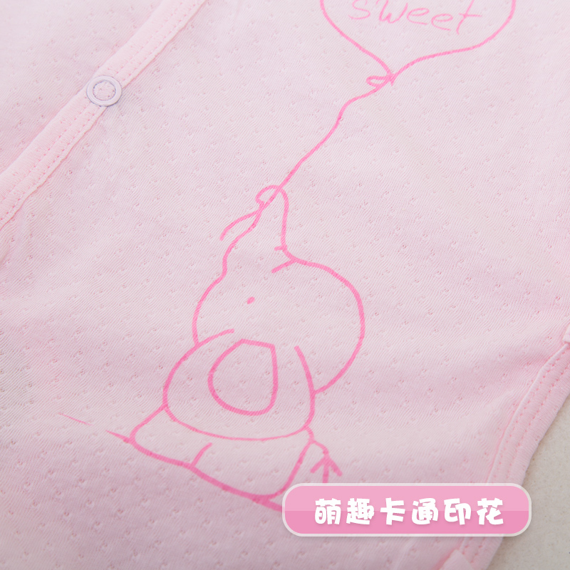 优简 婴儿背心连体衣开档夏季男女宝宝纯棉无袖哈衣薄款卡通爬服