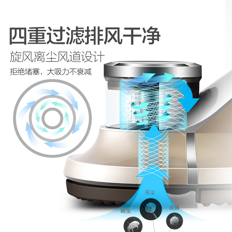 苏泊尔(SUPOR)除螨仪 VCS25C-05 家用床上床铺手持式螨虫吸尘器 双紫外线杀菌机 加热烘干 尘螨感应除螨器