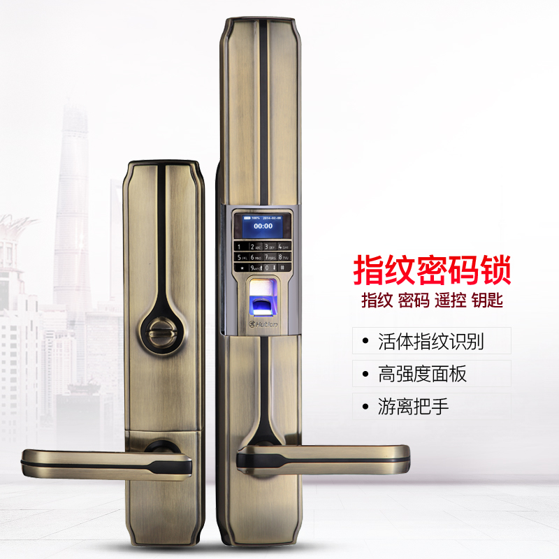 汇泰龙 家用防盗门指纹锁密码锁 智能电子锁HZ-69005带遥控
