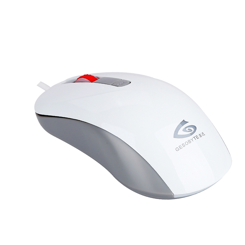 吉选(Gesobyte)M600 USB有线光电钢琴漆台式机笔记本电脑家用游戏商务办公鼠标 白色
