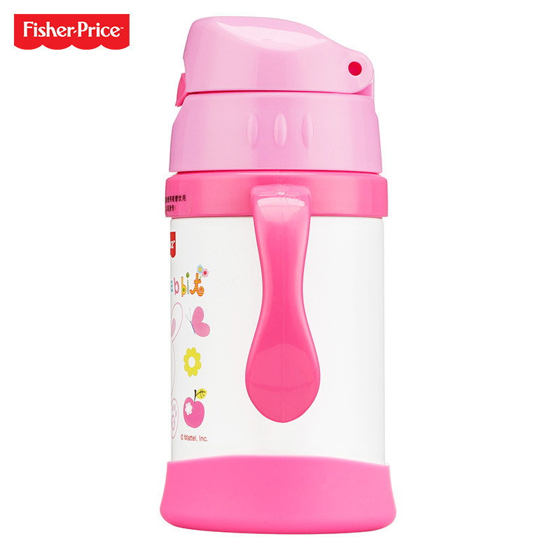 FISHER-PRICE费雪牌保温用品 不锈钢吸管杯300ml 粉红色FP-8012