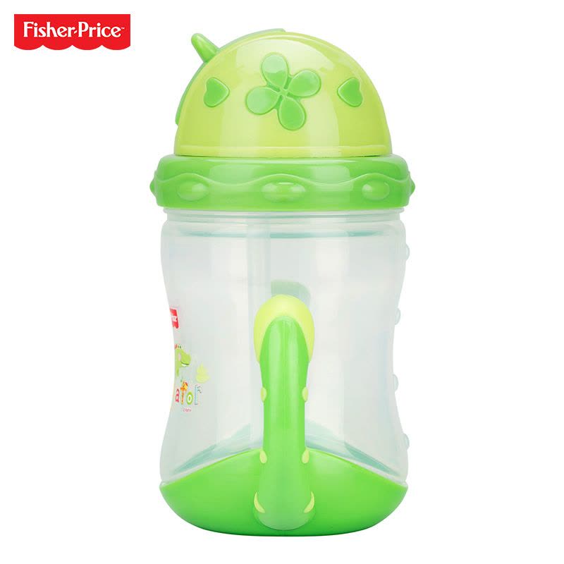 费雪牌(FISHER-PRICE)儿童宝宝学饮杯 (PP)防漏带双手柄吸管杯婴儿喝水训练水杯 FP-8005D绿色图片