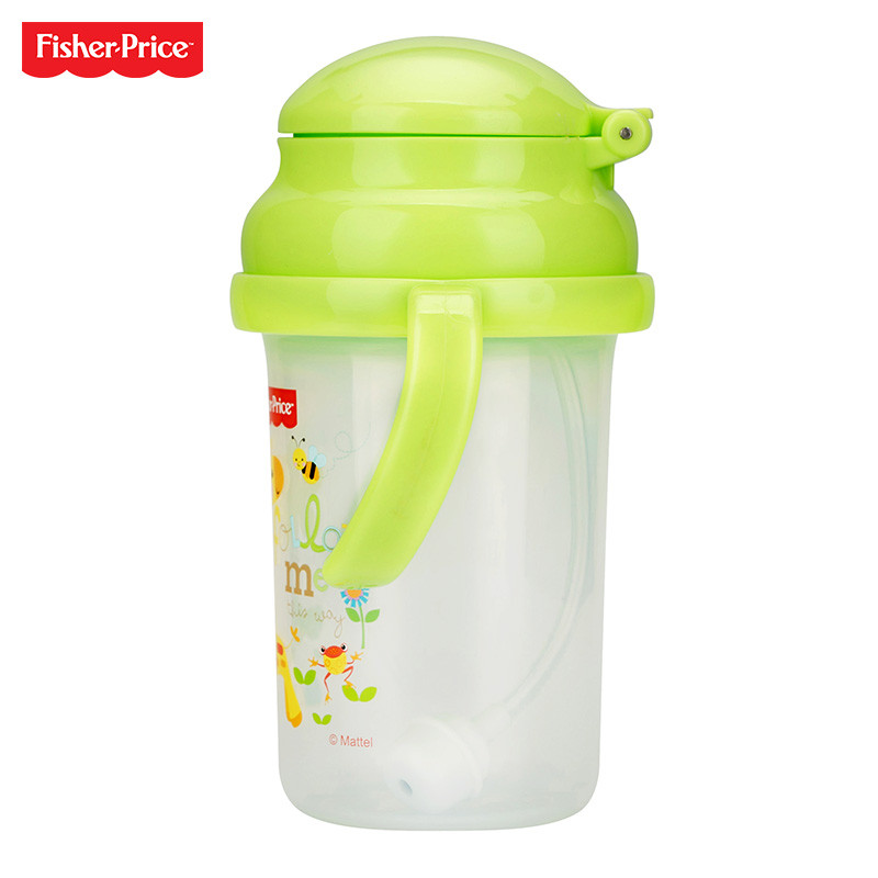 费雪牌(FISHER-PRICE)儿童水杯 PP材质带手柄婴童训练学饮杯280ml FP-8008绿色 适用年龄:6个月高清大图