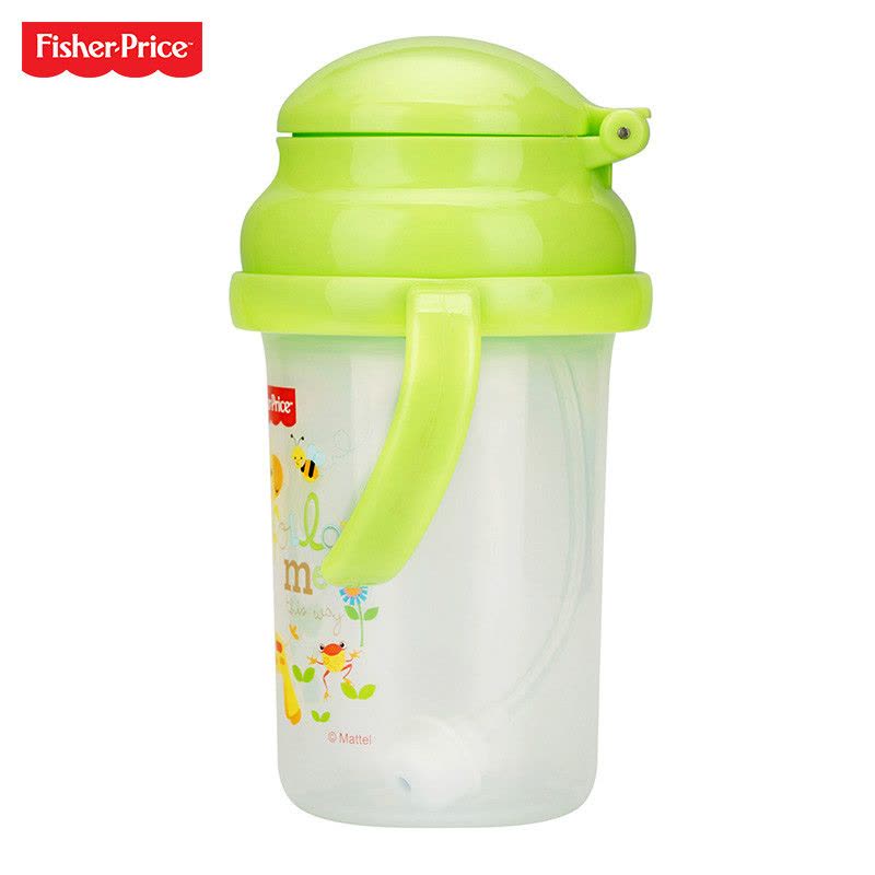 费雪牌(FISHER-PRICE)儿童水杯 PP材质带手柄婴童训练学饮杯280ml FP-8008绿色 适用年龄:6个月图片