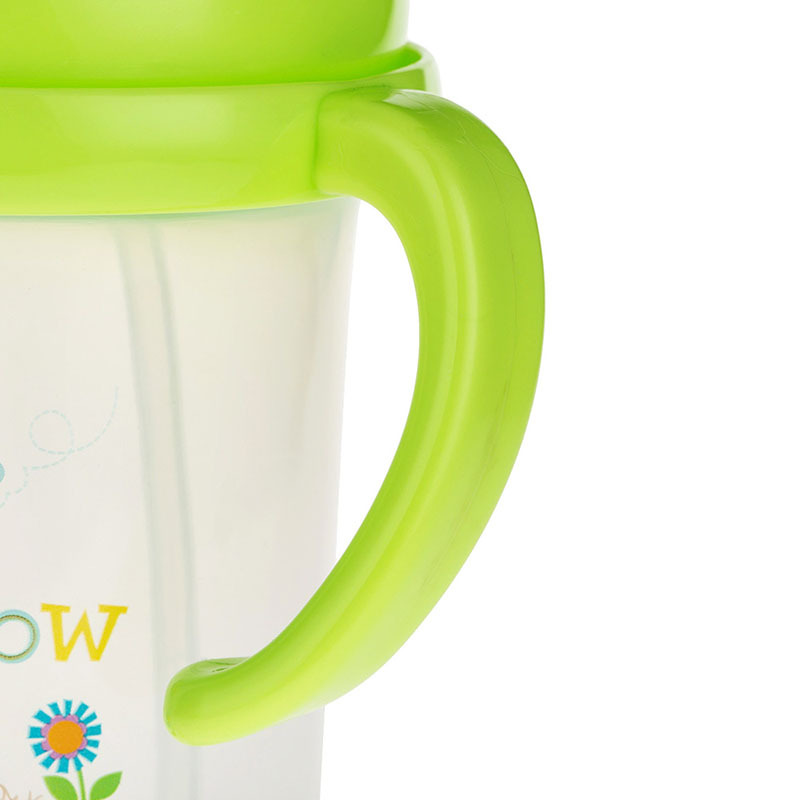 费雪牌(FISHER-PRICE)儿童水杯 PP材质带手柄婴童训练学饮杯280ml FP-8008绿色 适用年龄:6个月