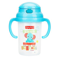 费雪牌(FISHER-PRICE)宝宝PP双耳防漏训练学饮杯 FP-8008蓝色280ml 适用年龄:6个月以上