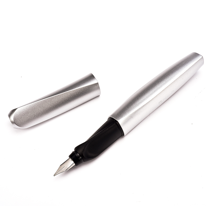 德国pelikan百利金P457 银色钢笔EF尖0.38mm 赠原装吸墨器 书写学生练字钢笔 签名笔 墨水笔 礼品笔