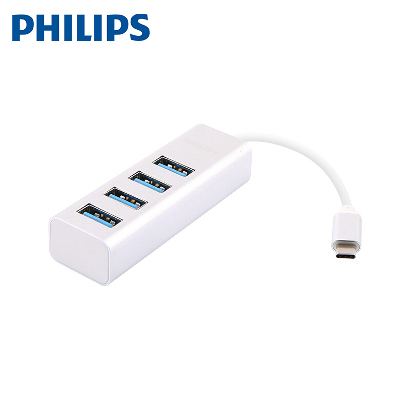 飞利浦(PHILIPS)SWR1604A/93 type-c转USB3.0多接口转换器 HUB集线器 扩展分线器一拖四