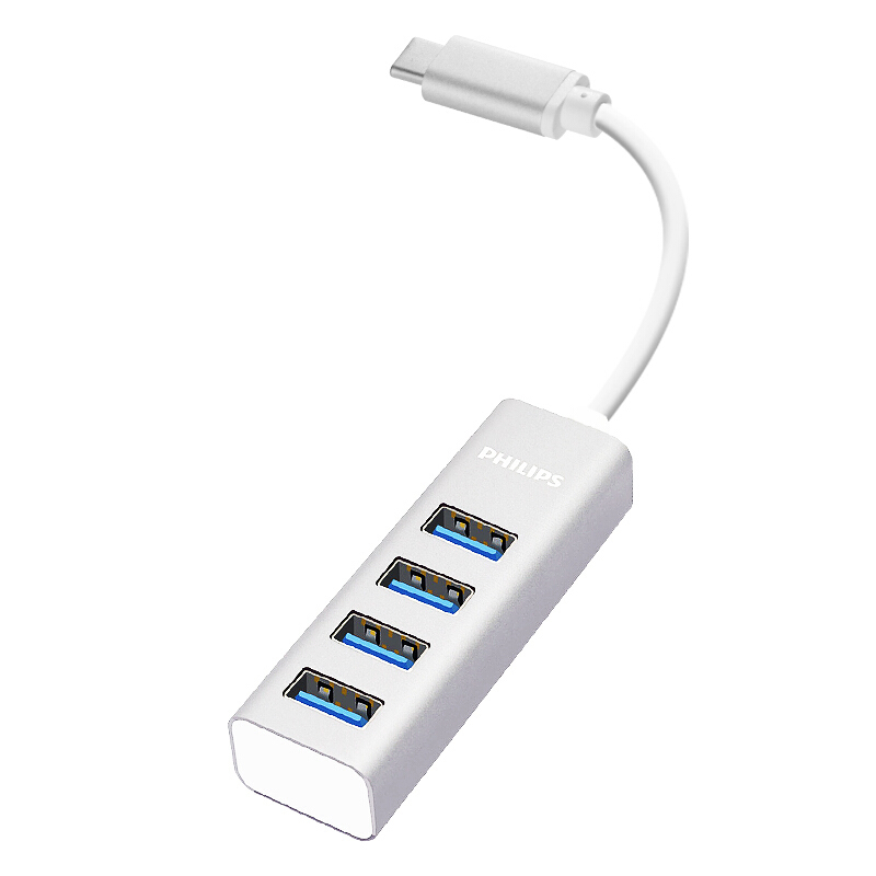 飞利浦(PHILIPS)SWR1604A/93 type-c转USB3.0多接口转换器 HUB集线器 扩展分线器一拖四