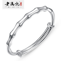 老冯记银楼 999足银手镯 竹报平安银手镯 拉口银镯 时尚经典款 送/长辈/爱人/闺蜜好礼物