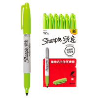 Sharpie 锐意防褪色马克笔细青柠绿12支纸盒装