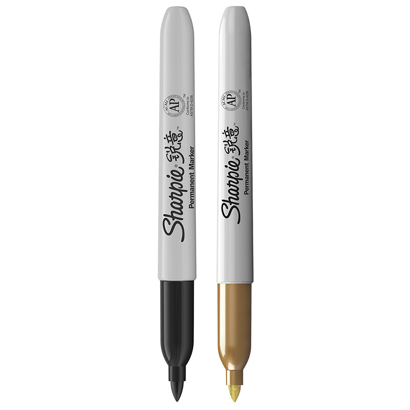 Sharpie 锐意防褪色马克笔细黑金吸塑卡片装 2支