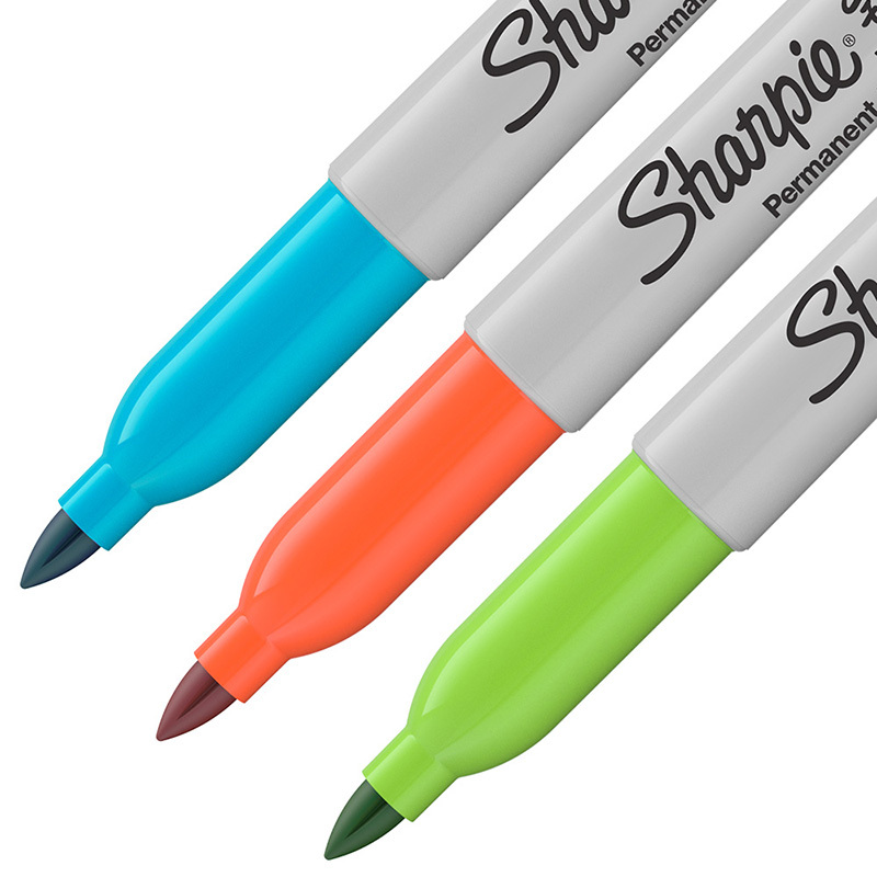 Sharpie 锐意防褪色马克笔细 松石蓝 青柠绿 橘红吸塑卡片装3支