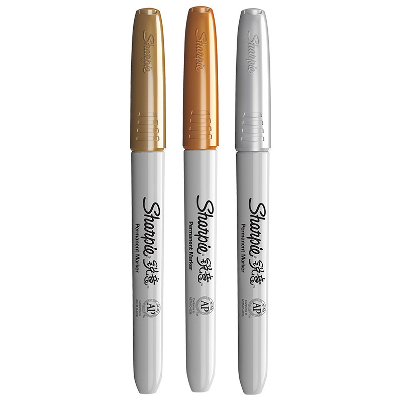 Sharpie 锐意防褪色马克笔细金银铜吸塑卡片装 3支
