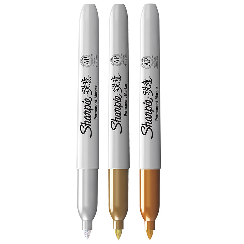 Sharpie 锐意防褪色马克笔细金银铜吸塑卡片装 3支