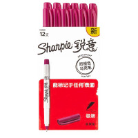Sharpie 锐意防褪色马克笔极细浆果紫12支纸盒装
