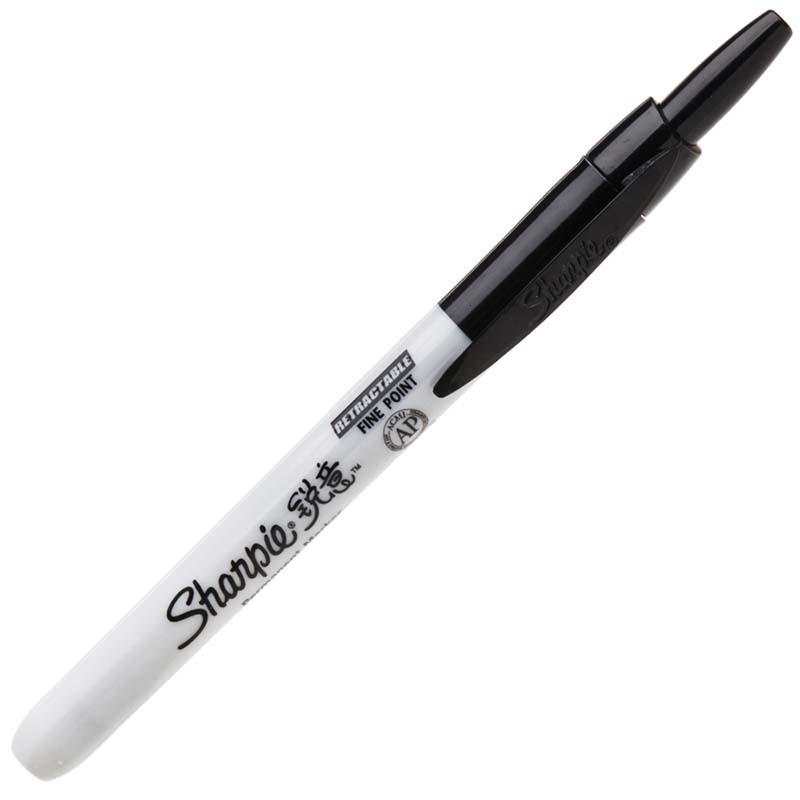 Sharpie 锐意防褪色马克笔按动式黑色12支纸盒装