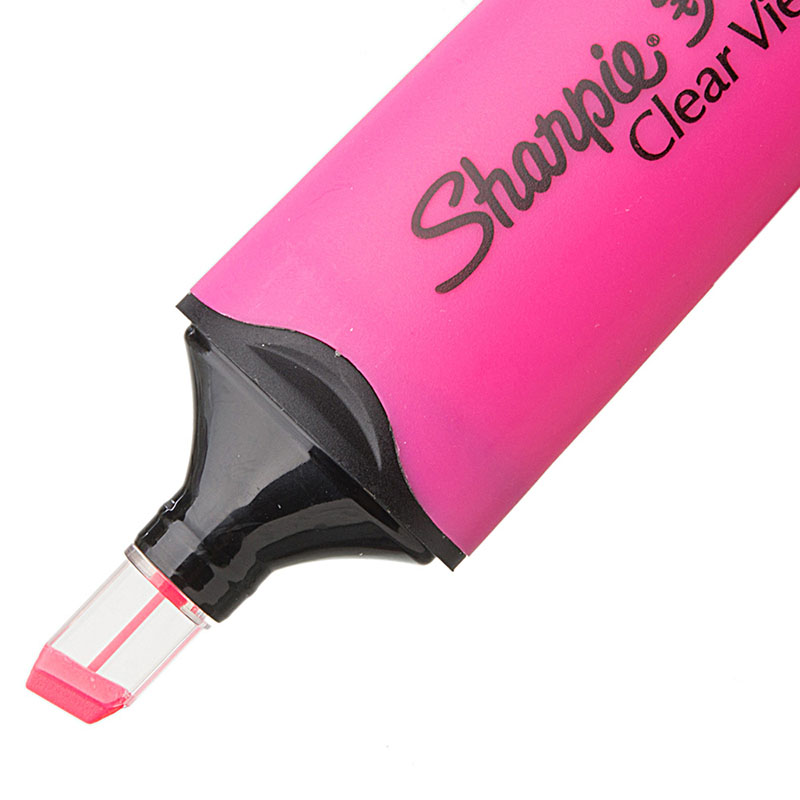 Sharpie 锐意荧光笔透明式笔头粉色12支纸盒装