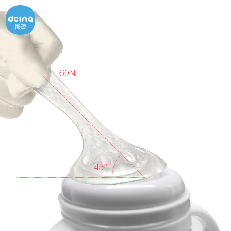 嘟婴(doing)宽口径防胀气母乳实感螺旋硅胶奶嘴(单只装)DY-030-大号L码