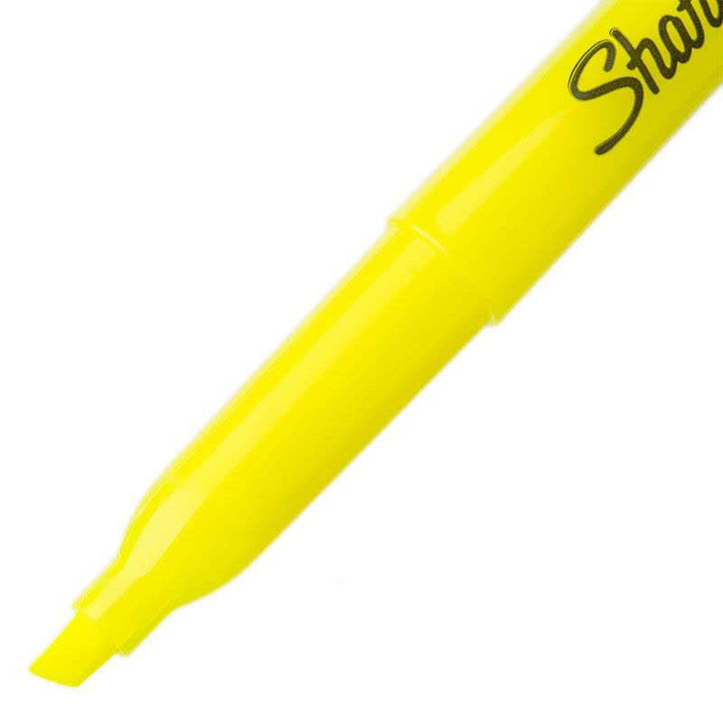 Sharpie 锐意荧光笔窄斜笔头黄色12支盒装图片