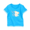 安笛贝乐品牌儿童夏装蓝色纯棉宝宝上衣小孩短袖白色T恤男童装女童运动圆领半袖衫90-130cm