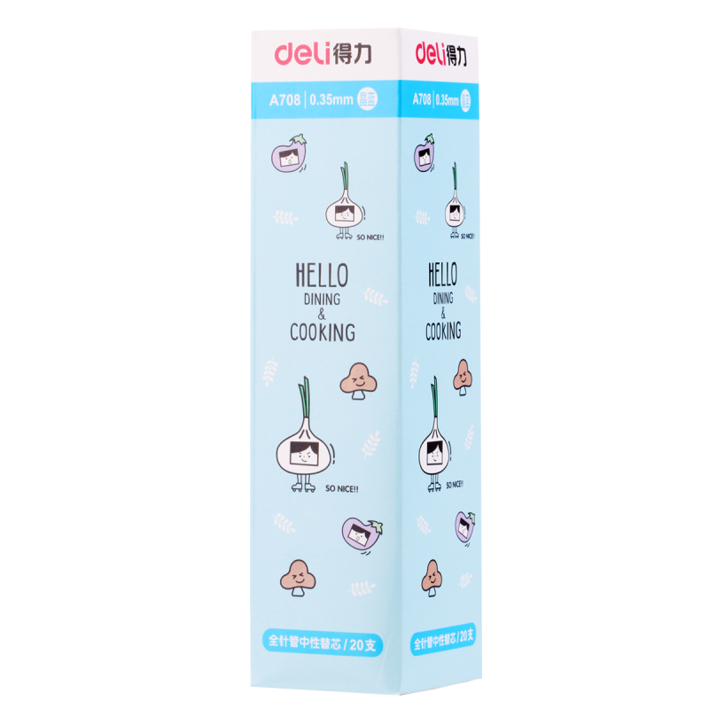得力(deli)A708中性替芯0.35mm全针管(晶蓝)2880支装