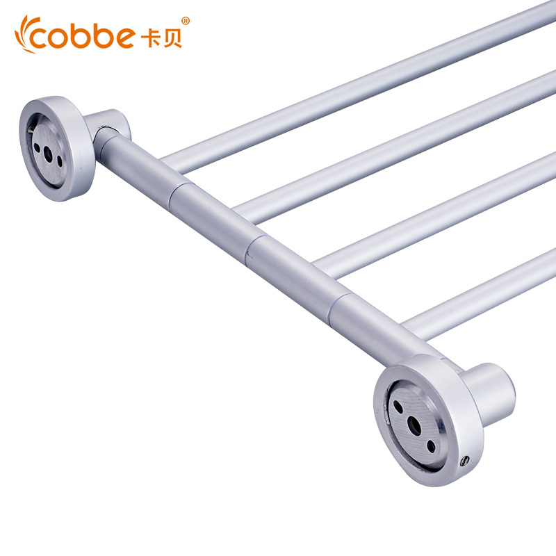 卡贝Cobbe卫浴活动毛巾杆旋转毛巾架太空铝 浴室挂件挂架洗手间浴巾架
