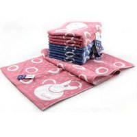 金号(KING SHORE) 小兔子纯棉提缎纱布面巾 红色 G1292H (条)