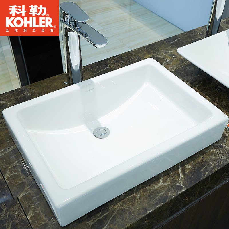 科勒kohler 拉蒂纳21寸长方形洗脸盆台盆台上盆洗手盆 K-9220T-0图片