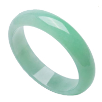 铭尚 天然翡翠手镯女款缅甸老坑冰种飘花a货阳绿玉石手镯