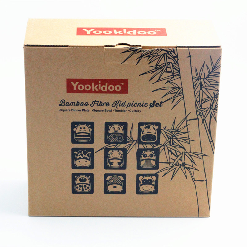 yookidoo儿童餐具套装-机器人五件套