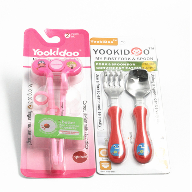 YOOKIDOO儿童叉勺筷子套装-红