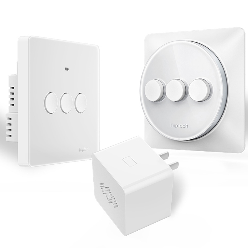 领普科技(linptech)Q1开关墙壁有线感应开关 入墙式按钮三开开关(3个按键)智能开关开关轻松单控双控三控多控