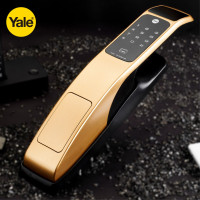 Yale耶鲁 电子密码锁家用防盗智能锁 推拉式开门 大门锁刷卡YMG30(香槟金)ios Android 均适配
