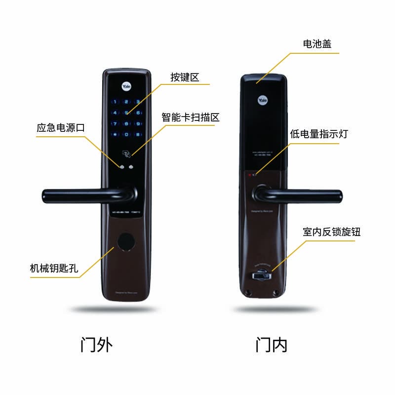 Yale/耶鲁YDM3112(电镀镍)电子锁电子锁厂价直销按键密码/刷卡/电子门锁图片